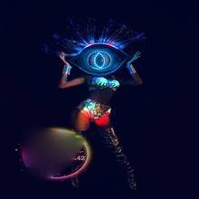 Fantasia ocular de monstro, traje com leds luminosos para show de dança 2024 - compre barato