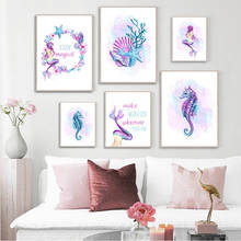 Modern Abstract Wall Art Picture Canvas Painting Cartoon Mermaid Hippocampus Posters and Prints for Dormitory Design Home Decor 2024 - buy cheap