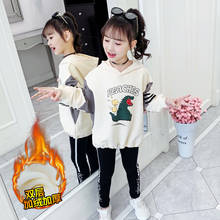 Teenager Girls Hoodies Sweatshirts Autumn Winter Children's Thicken Warm Sweatshirt Kids Cartoon Dinosaur Tracksuit Tops Clothes 2024 - buy cheap