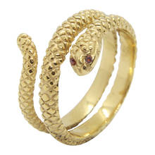 Newest Cool Golden Snake Ring 316L Stainless Steel Fashion Jewelry Size 7-13 Unisex Band Party Elapoid Ring 2024 - buy cheap