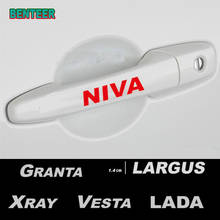 4pcs Reflective Car Door Handle Sticker For Lada Vesta Xray Largus Granta NIVA 2024 - buy cheap