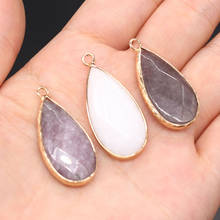 Natural Stone Pendant Water drop shape Semi-Precious Exquisite Charm for Jewelry Making DIY Necklace Earrings Accessories 2024 - buy cheap