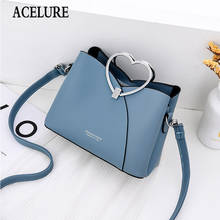 ACELURE Female Simple All-match Handbag Solid Color PU Leather Shoulder Bags for Women Fashion Hard Metal Handle Messenger Bags 2024 - buy cheap