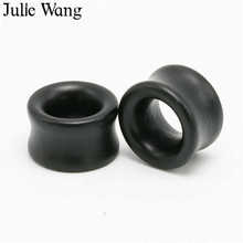 Julie Wang 8-20mm Black Brown Wood Plugs Piercing Flexible Ear Tunnel Skin Hollow Ear Expansion Gauges Body Piercing Jewelry 2024 - buy cheap