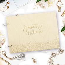 Handmade Engraved Guestbook, Confetti Wooden Guestbook, Wooden Ringed Wedding Guest Book, Modern Guestbook 2024 - buy cheap