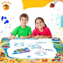 Магический коврик для рисования водой, доска для раскрашивания, коврик для рисования с ручкой, Обучающие игрушки Монтессори для детей 2024 - купить недорого