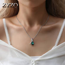 ZYZQ Роскошный Подарок на годовщину ожерелье для женщин с красочными каплями воды в форме чистого камня установка Свадебные ювелирные изделия ожерелье 2024 - купить недорого