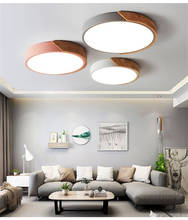 Luces LED de techo redondas de madera y metal para cocina, sala de estar, dormitorio, estudio, pasillo, habitación de hotel, accesorio para el hogar 2024 - compra barato