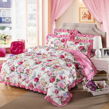 4/6Pcs Shabby Chic Blossom Bedding set Lovely Spring Floral Colorful Vibrant Quilted Cotton Duvet Cover Bedspread Pillow shams 2024 - buy cheap