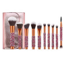 10Pcs Crystal Makeup Brushes Set For Cosmetic Foundation Powder Blush Eyeshadow Kabuki Blending Make Up Brush Beauty Tool 2024 - buy cheap