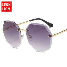 Leonlion óculos de sol feminino, óculos de sol redondo, sem aro, feminino, colorido okulary, vintage 2024 - compre barato