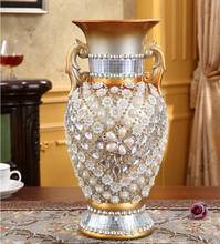 Vaso de cerâmica com diamantes, europeu, luxuoso, decoração, placa para sala de estar, prateleira, artesanato, acessório de mesa de escritório, decoração 2024 - compre barato