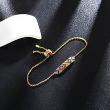 Moda zircão cúbico listras coloridas tribal índia pulseira femme cor de ouro moda jóias presente zk30 2024 - compre barato