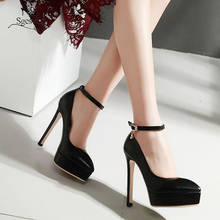 Sgesvit-zapatos de tacón alto y punta estrecha para mujer, calzado Sexy de piel sintética, con plataforma, para boda, talla 34-43, 2020 2024 - compra barato
