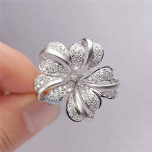 New Creative Wedding Ring Exquisite Big Flower Full of Zircon Charm Valentine's Day Gift Woman Fashion Party Jewelry Wholesale 2024 - buy cheap