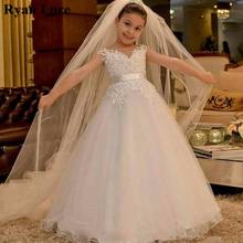 2020 White/Ivory Flower Girl Dresses Princess Dress For Weddings Party Lace First Communion Dress Special Occasion Pageant Dress 2024 - buy cheap