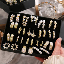 FNIO 2021 New Korean Pearl Stud Earrings For Women Simple Earring Fashion Ear Stud Jewelry Wedding Gift 2024 - buy cheap