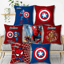Disney-funda de cojín de Spiderman, Capitán Iron Man, regalo de cumpleaños para niños, 40x40cm, 45x45cm 2024 - compra barato