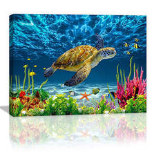 diamond painting full drill square round undersea turtle scenery diamond embroidery diy mosaic diamond art wall decor 2024 - buy cheap