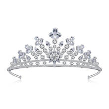 Floralbride cristal strass zircônia cúbica casamento tiara cz nupcial rainha princesa pageant festa coroa feminino jóias 2024 - compre barato