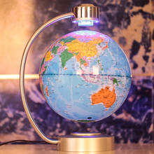 Mapa do mundo flutuante de levitação magnética, 8 segundos com luzes led para natal, decoração para casa 2024 - compre barato