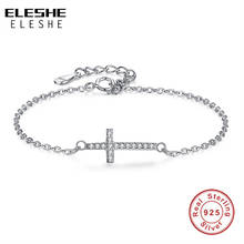 Trendy New Clear CZ Cross Charm Bracelet 925 Sterling Silver Link Chain Bracelets for Women Silver 925 Authentic Jewelry 2024 - buy cheap