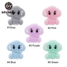 Let's Make BPA Free 5pc Elephant Teething Beads Silicone Elephants Necklaces BPA Free Baby Teether Silicone Teether Toy For Kids 2024 - buy cheap