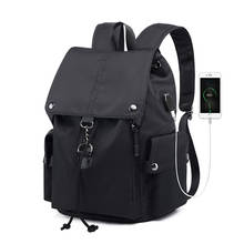New Leisure Woman's Nylon Backpack Female Travel Bagpack Waterproof Student School Bag Unisex USB Charging Black Pink Backpacks 2024 - buy cheap