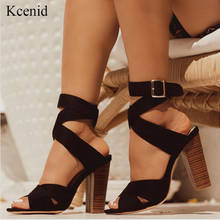 Kcenid Sexy shoes woman sandals high heels cross-strap gladiator sandals women buckle strap ladies shoes dress peep toe pumps 2024 - buy cheap