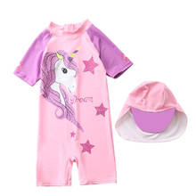 Unicorn Children's swimsuit girls swimsuit conjoined baby pony for children baby sunscreen surf clothing XYY-30 2024 - buy cheap