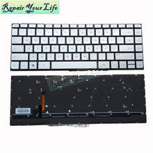 Teclado para laptop, hp espectro x360, 15-ap, 15-ap000, 15t-ap000, padrão alemão, g, teclado retroiluminado, prata 841266-041, hpm15g83 2024 - compre barato