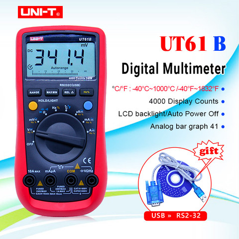 Ut61b Uni T Digital Multimeter Auto Range Rs232 Usb Pc Software Data Hold Temperature Auto Power Off Best Accuracy 1 Multimetro Buy Cheap In An Online Store With Delivery Price Comparison Specifications