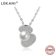 Lekani colar feminino de prata esterlina 100%, colar para mulheres estilo clássico 5a + corrente de zircônio cúbico 2024 - compre barato