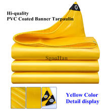 Yellow Rainproof Cloth 0.45mm PVC Coated Banner Tarpaulin Oilcloth Outdoor Awning Waterproof Oxford Cloth Sunshade Sail Shelter 2024 - buy cheap