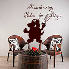 Puppy With Shears Hairdressing Salon For Dogs Wall Decals Vinyl Removable Home Decor Living Room Wall Sticker 2024 - buy cheap