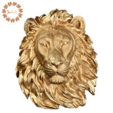 Colgante de resina con cabeza de Animal en la pared para decoración del hogar, adorno de pared con cabeza de león en tres colores de gran tamaño, accesorios para el hogar 2024 - compra barato