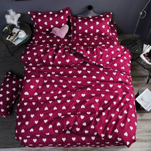 Home bedding 4pcs flat sheet set red heart bed linen set sheet pillowcase&duvet cover set Cute bird child bedclothes leaf cover 2024 - buy cheap