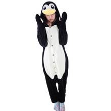 Пижама-комбинезон в виде черного пингвина с мультяшными животными, костюм для косплея, пижама, комбинезон для взрослых Вечерние вечернее платье, пижама на Хэллоуин, кигуруми 2024 - купить недорого