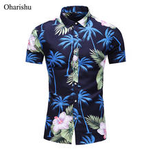 M-7XL Shirt Men Summer New Arrival Fashion Flower Printing Short Sleeve Shirts Men's Casual Plus Size Male Beach Hawaiian Shirt 2024 - buy cheap