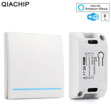 Qiachap-Control remoto inalámbrico RF de 433Mhz, interruptor de luz WiFi de 110V y 220V, funciona con la aplicación Tuya Smart Life, Alexa de Amazon y Google Home 2024 - compra barato