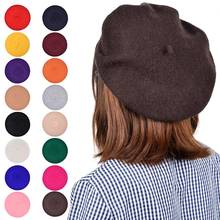 Fashion New Women Wool Solid Color Winter Hat Beret Female Bonnet Caps Winter All Matched Warm Walking Hat Cap Boinas De Mujer 2024 - buy cheap