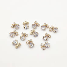 New Arrival! 14x11mm 50pcs Cubic Zirconia Bow Charm for Handmade Jewelry Necklace/Earring DIY Parts,Jewelry Accessories Findings 2024 - buy cheap