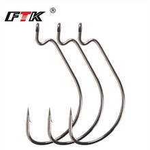 FTK 12-20pcs/lot Fishing Hooks Soft Worm Lures Fishhooks 5/0# - 4# High Carbon Steel Ringed Crank Fishhooks Fishing Tackle 2024 - buy cheap