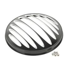 Motorcycle 7" CNC Aluminum Headlight Grill Cover For Harley Dyna Softail Road Electra Glide FX FL Black/Chrome New 2024 - buy cheap