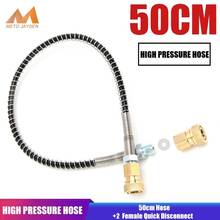 High Pressure Hose M10x1 Thread Nylon Air Refilling 50cm Wrapped with Stainless Steel Spring and Quick Connectors Fittings 2024 - buy cheap