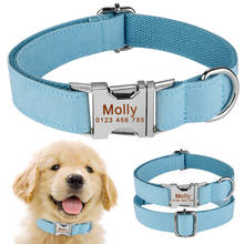 Nylon Brown Small Medium Large Pet Personalized Dog Collar Free Engraved ID Name 2024 - buy cheap