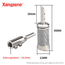 Xangsane 8pcs Black / White carbon fiber pure copper rhodium plated banana plug with teeth hifi audio speaker cable plug 2024 - buy cheap