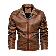 Jaquetas de couro dos homens casaco de outono inverno masculino moda motocicleta faux jacket casaco masculino casual alta qualidade pu jaquetas 2024 - compre barato