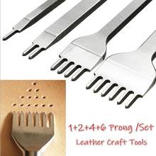 4pcs/lot 3/4/5/6mm Leather Craft Tools Hole Punches Stitching Punch Tool (1+2+4+6 Prong /set) 2024 - buy cheap