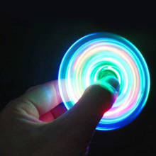 1 pçs transparente led luz fidget spinner mão superior spinner edc dedo alívio do estresse brinquedos crianças brinquedo adulto 2024 - compre barato
